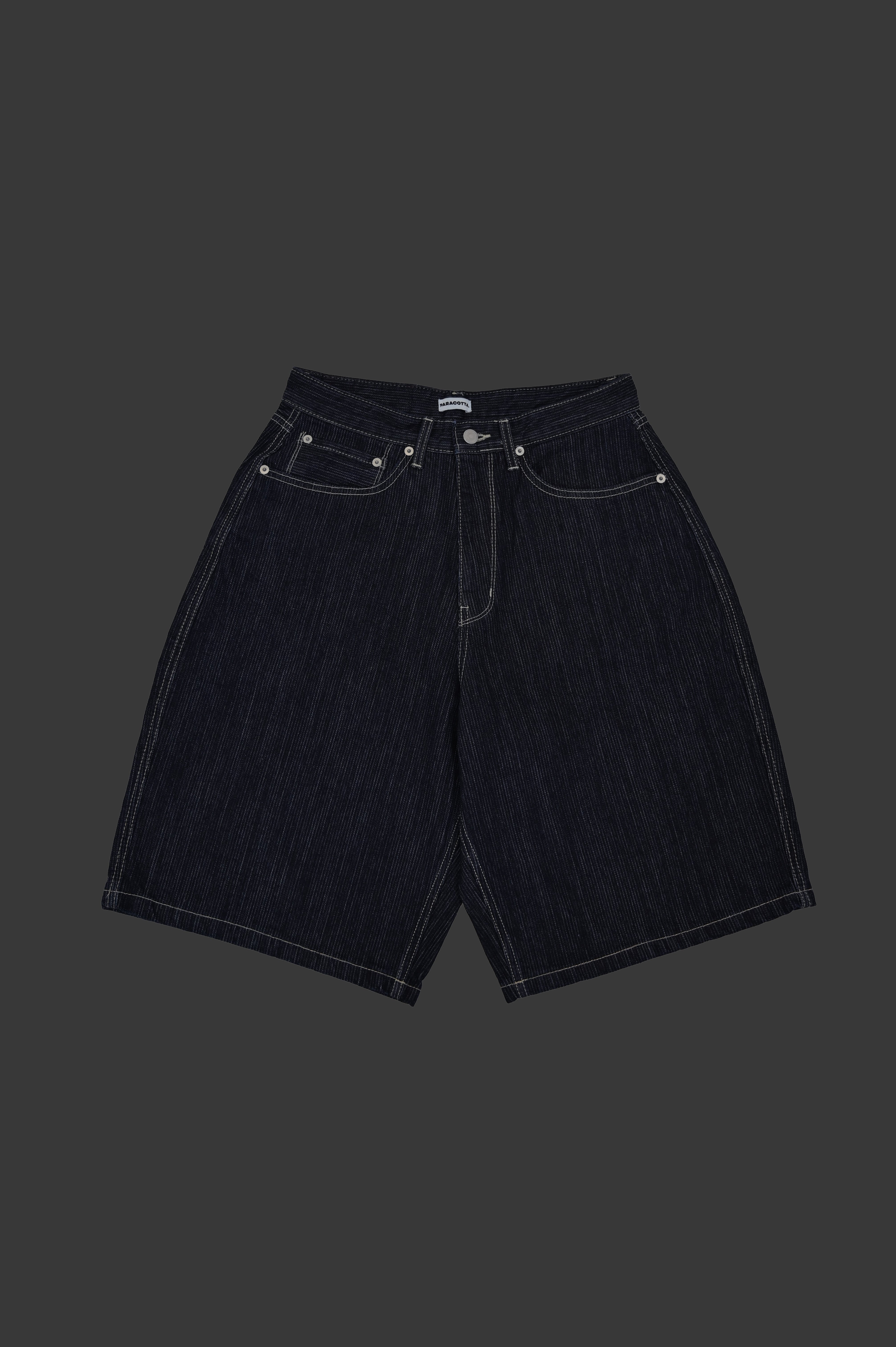 Striped Indigo Denim Bermuda