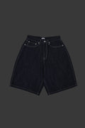 Striped Indigo Denim Bermuda